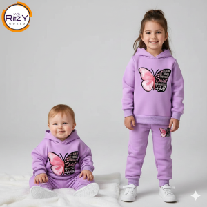 Butterfly Hoodie & Jogger Set for Kids (BH-001) Lavender (Purple) 1-10 Years