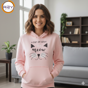 Soft & Cozy Pink Cat Hoodie for Women (WH-071)